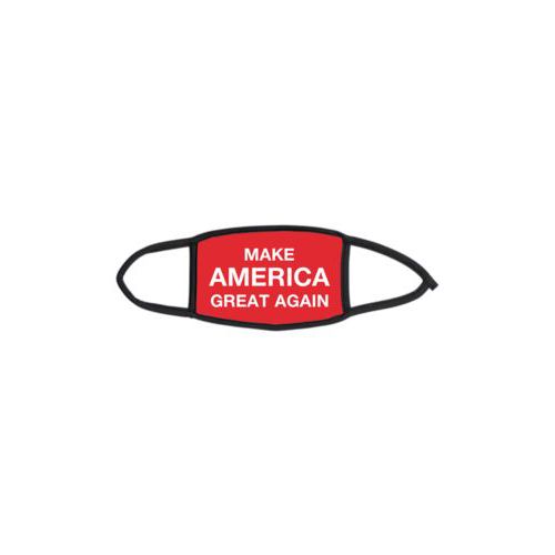 Custom facemask personalized with "Make America Great Again" design on red