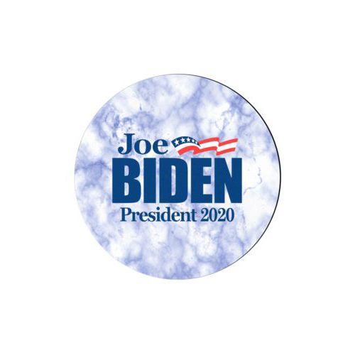 4 inch diameter personalized coaster personalized with "Joe Biden President 2020" logo on cloud design