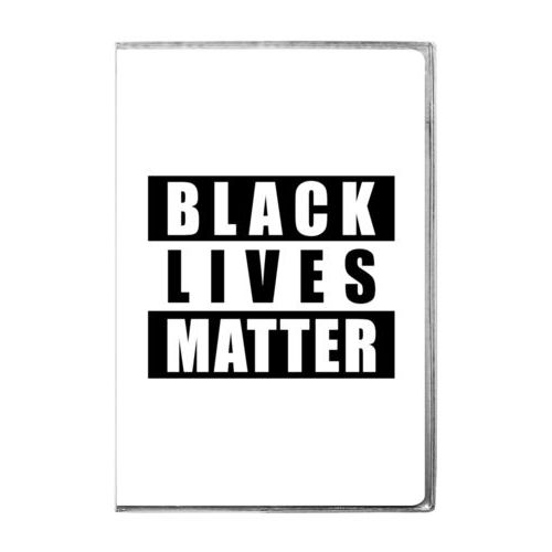6x9 journal personalized with "Black Lives Matter" black on white design