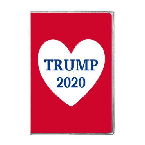 4x6 journal personalized with "Trump 2020" in heart design