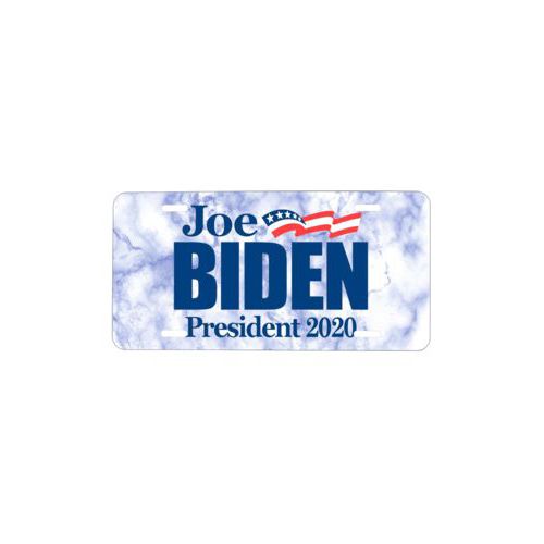 Personalized license plate personalized with "Joe Biden President 2020" logo on cloud design