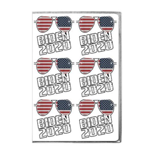 4x6 journal personalized with "Biden 2020" sunglasses tile design