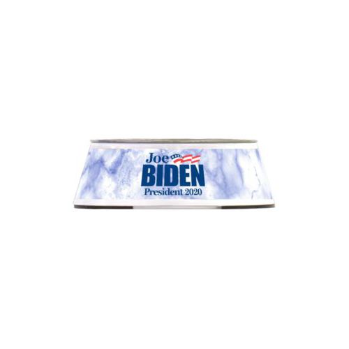 Stainless steel bowl personalized with "Joe Biden President 2020" logo on cloud design