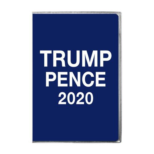 4x6 journal personalized with "Trump Pence 2020" on blue design