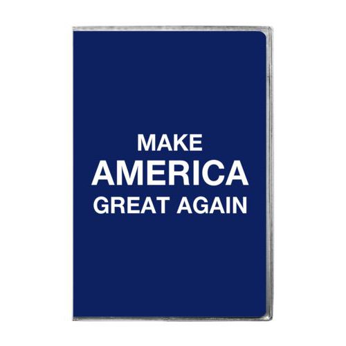 6x9 journal personalized with "Make America Great Again" design on blue