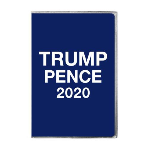 6x9 journal personalized with "Trump Pence 2020" on blue design