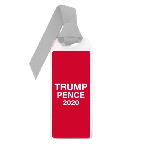 Personalized bookmark personalized with "Trump Pence 2020" on red design