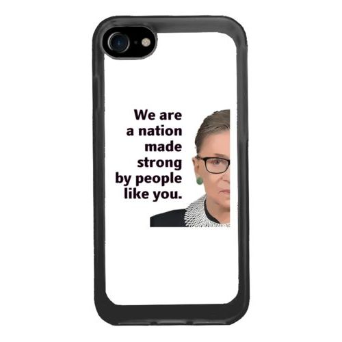 Personalized phone case personalized with Ruth Bader Ginsburg drawing and "Notorious RGB" on galaxy design