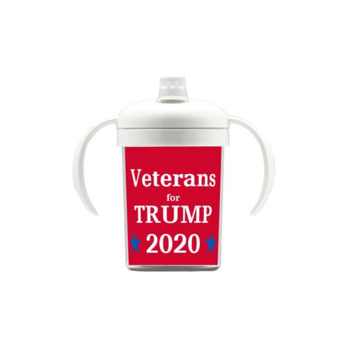 Personalized sippy cup personalized with "Veterans for Trump 2020" design