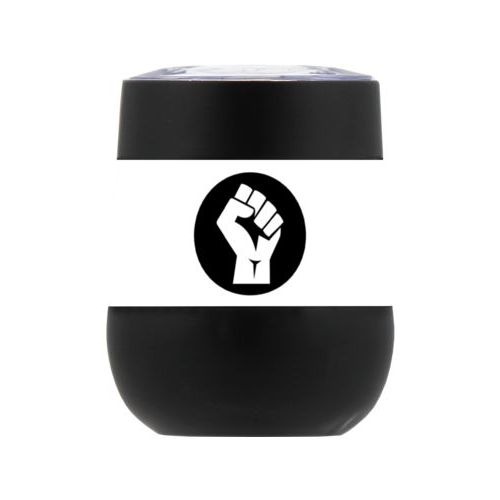 Personalized insulated steel 8oz cup personalized with Black Lives Matter fist logo design