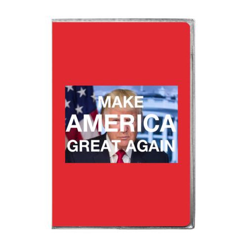 6x9 journal personalized with Trump photo and "Make America Great Again" design