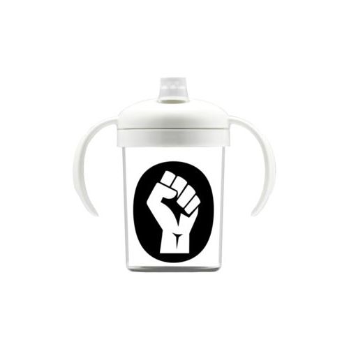 Personalized sippy cup personalized with Black Lives Matter fist logo design