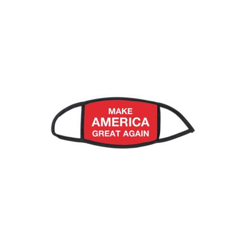 Custom facemask personalized with "Make America Great Again" design on red