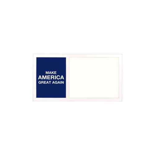 Personalized whiteboard personalized with "Make America Great Again" design on blue