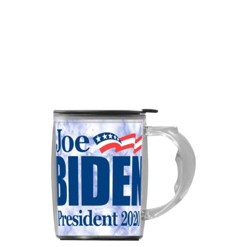 Personalized handle mug personalized with "Joe Biden President 2020" logo on cloud design