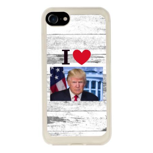 Personalized phone case personalized with "I Love Trump" with photo design