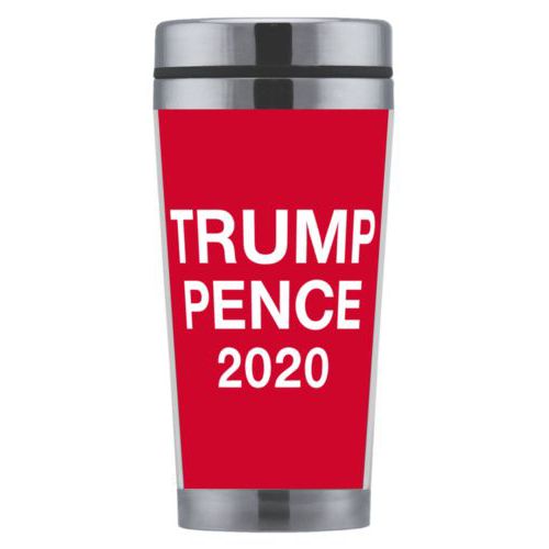 Mug personalized with "Trump Pence 2020" on red design