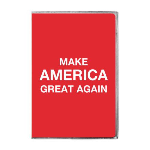 6x9 journal personalized with "Make America Great Again" design on red