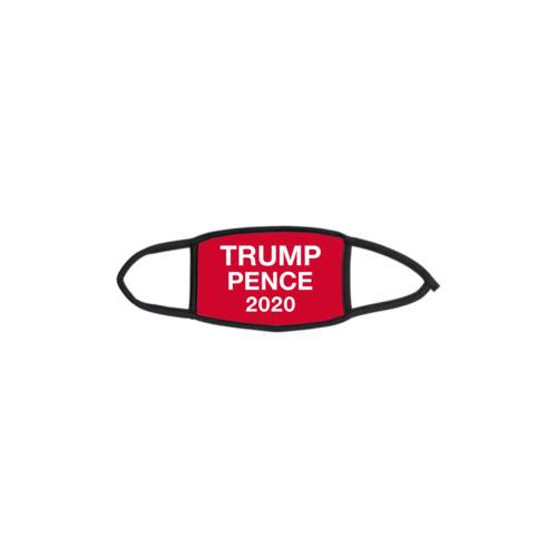 Custom facemask personalized with "Trump Pence 2020" on red design