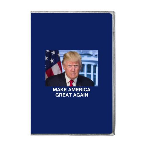 6x9 journal personalized with Trump photo with "Make America Great Again" design