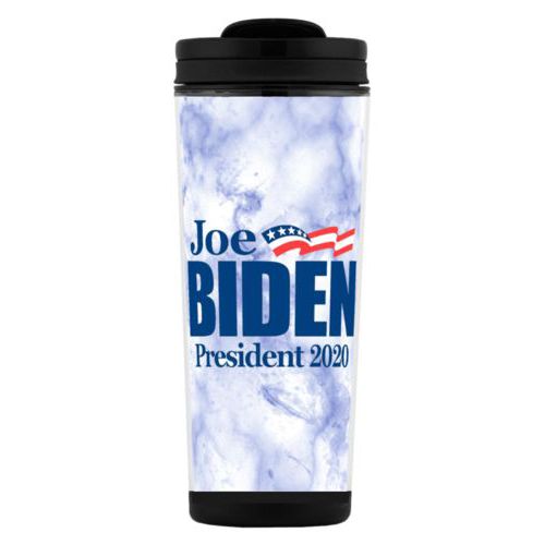 Tall mug personalized with "Joe Biden President 2020" logo on cloud design