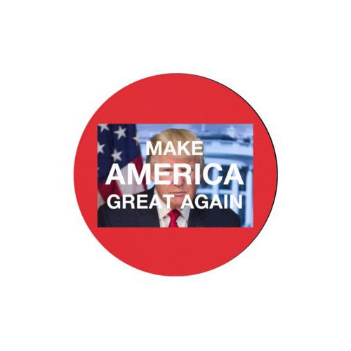 Set of 4 custom coasters personalized with Trump photo and "Make America Great Again" design