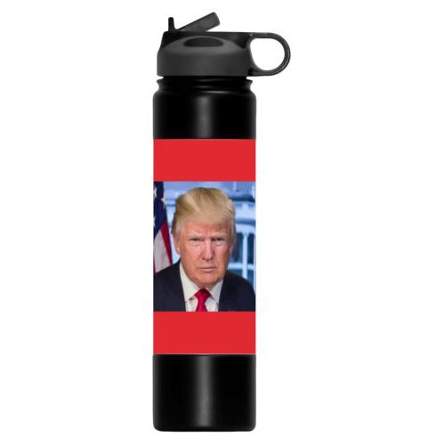24oz insulated steel sports bottle personalized with Trump photo design