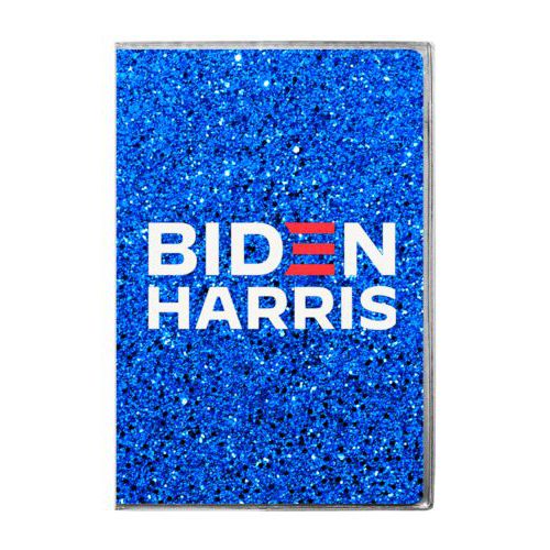 6x9 journal personalized with "Biden Harris" logo on blue design