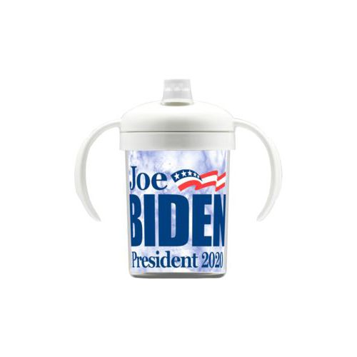 Personalized sippy cup personalized with "Joe Biden President 2020" logo on cloud design