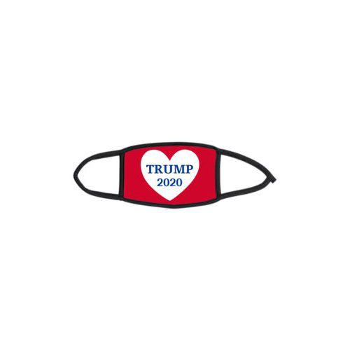 Custom facemask personalized with "Trump 2020" in heart design