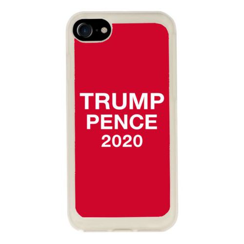 Custom protective phone case personalized with "Trump Pence 2020" on red design