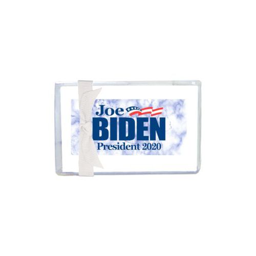 Enclosure cards personalized with "Joe Biden President 2020" logo on cloud design