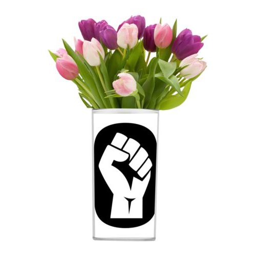 Personalized vase personalized with Black Lives Matter fist logo design