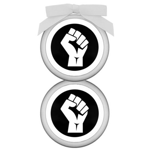 Personalized ornament personalized with Black Lives Matter fist logo design