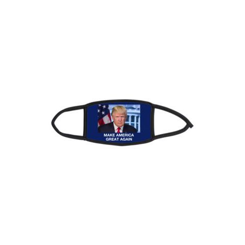 Custom facemask personalized with Trump photo with "Make America Great Again" design