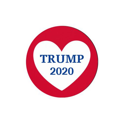 Set of 4 custom coasters personalized with "Trump 2020" in heart design