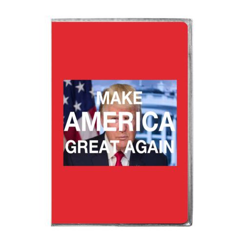 4x6 journal personalized with Trump photo and "Make America Great Again" design