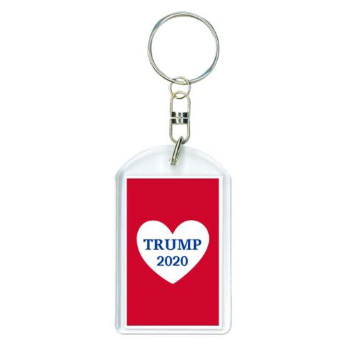 Custom keychain personalized with "Trump 2020" in heart design