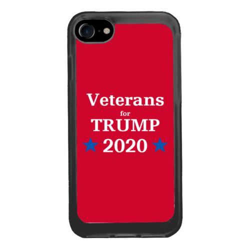 Custom protective phone case personalized with "Veterans for Trump 2020" design