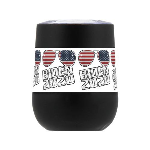 Personalized insulated steel 8oz cup personalized with "Biden 2020" sunglasses tile design