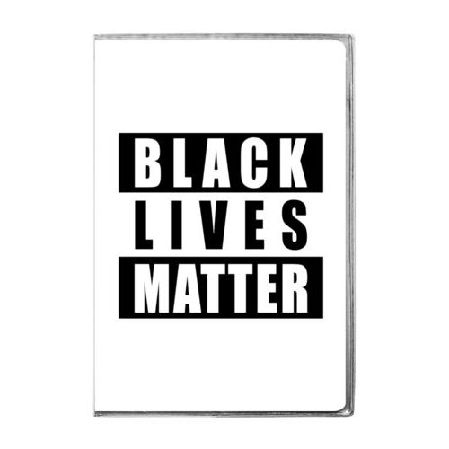 4x6 journal personalized with "Black Lives Matter" black on white design