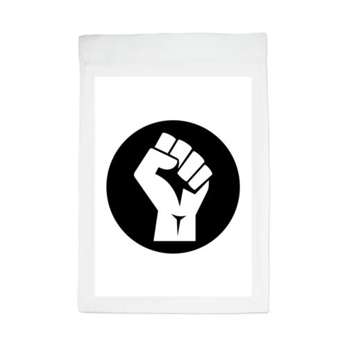 Custom yard flag personalized with Black Lives Matter fist logo design