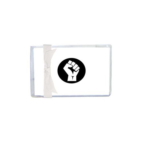 Enclosure cards personalized with Black Lives Matter fist logo design