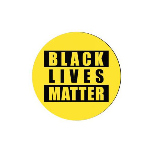 Set of 4 custom coasters personalized with "Black Lives Matter" black on yellow design