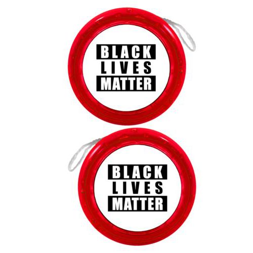 Personalized yoyo personalized with "Black Lives Matter" black on white design