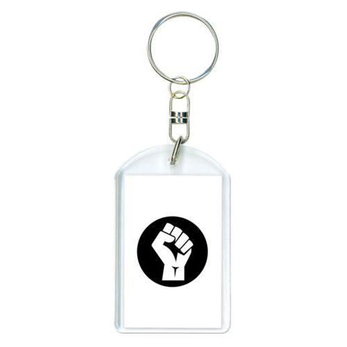 Custom keychain personalized with Black Lives Matter fist logo design