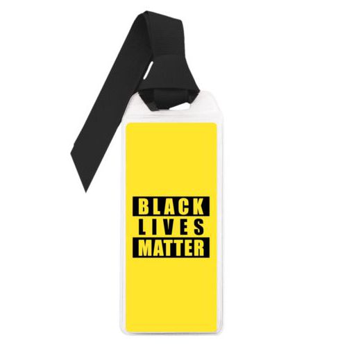 Personalized bookmark personalized with "Black Lives Matter" black on yellow design