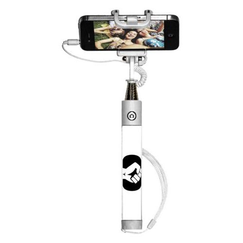 Personalized selfie stick personalized with Black Lives Matter fist logo design
