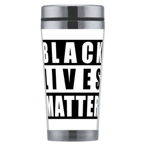Mug personalized with "Black Lives Matter" black on white design