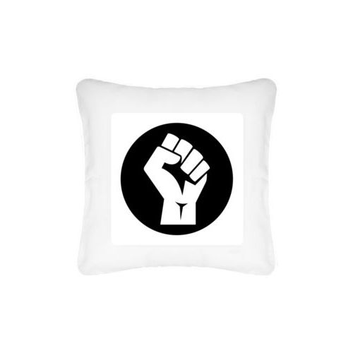 Personalized pillow personalized with Black Lives Matter fist logo design